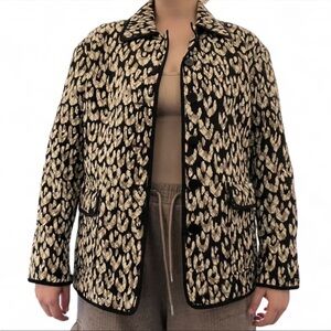 Maggy London Women’s 100% Silk Abstract Print Jacket Blouse Size 6